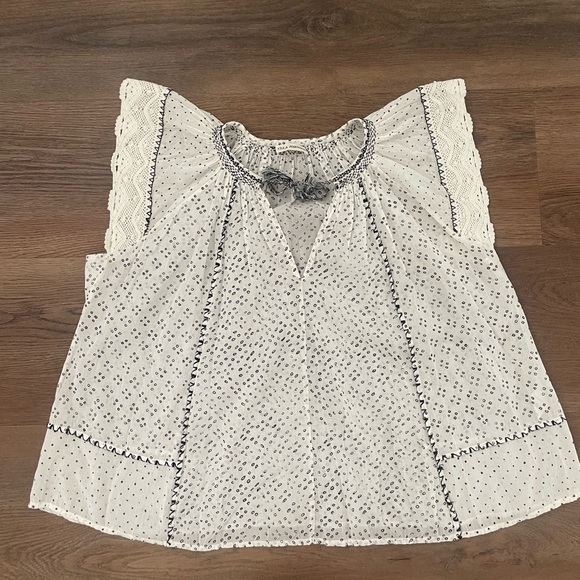 Ulla Johnson Rena Cream Top Flutter Sleeve Cotton - Picture 8 of 14